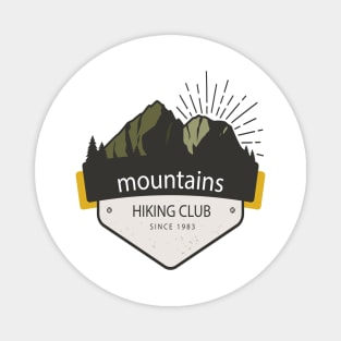 Mountains Hiking Club Magnet